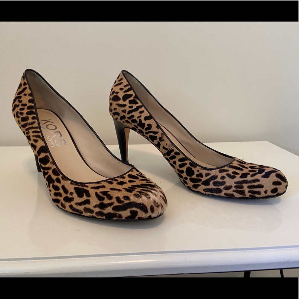 Michael Kors Leopard Print Pony Hair Pumps